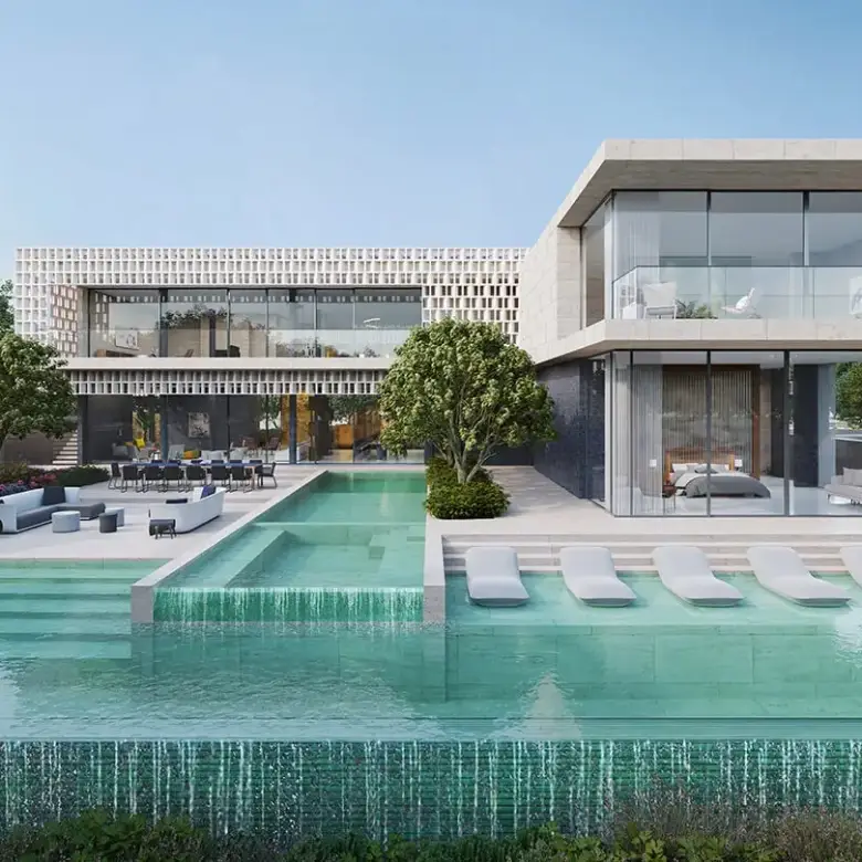 Nawayef Heights at Hudayriyat Island - Luxury 4-bedroom villas and 8-bedroom mansions with panoramic Arabian Gulf views, located in Abu Dhabi.