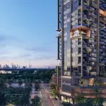 he Highgrove by Ellington - Luxury residential apartments in MBR City, Dubai, featuring modern design, expansive balconies, and views of the Dubai skyline and crystal lagoons.