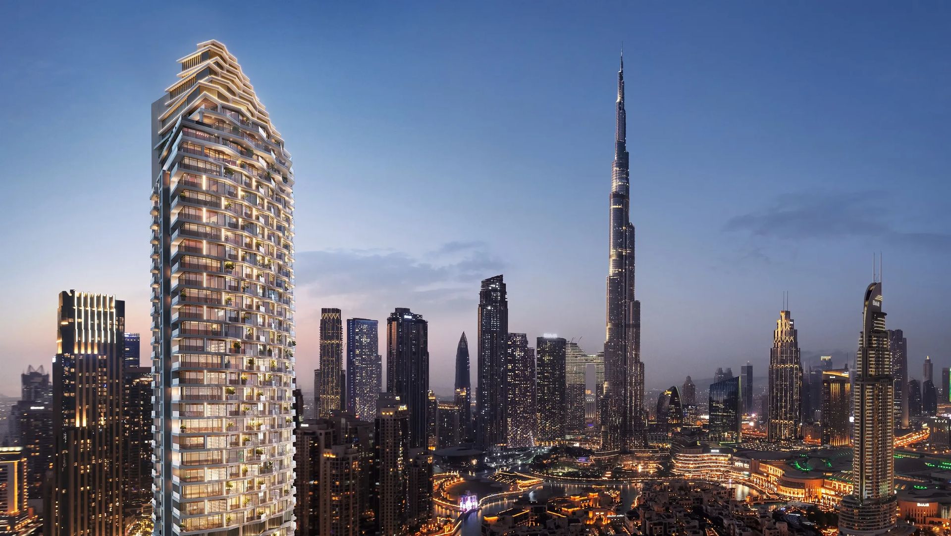 Downtown Dubai skyline and Burj Khalifa