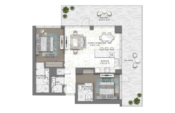 2-bedroom apartment