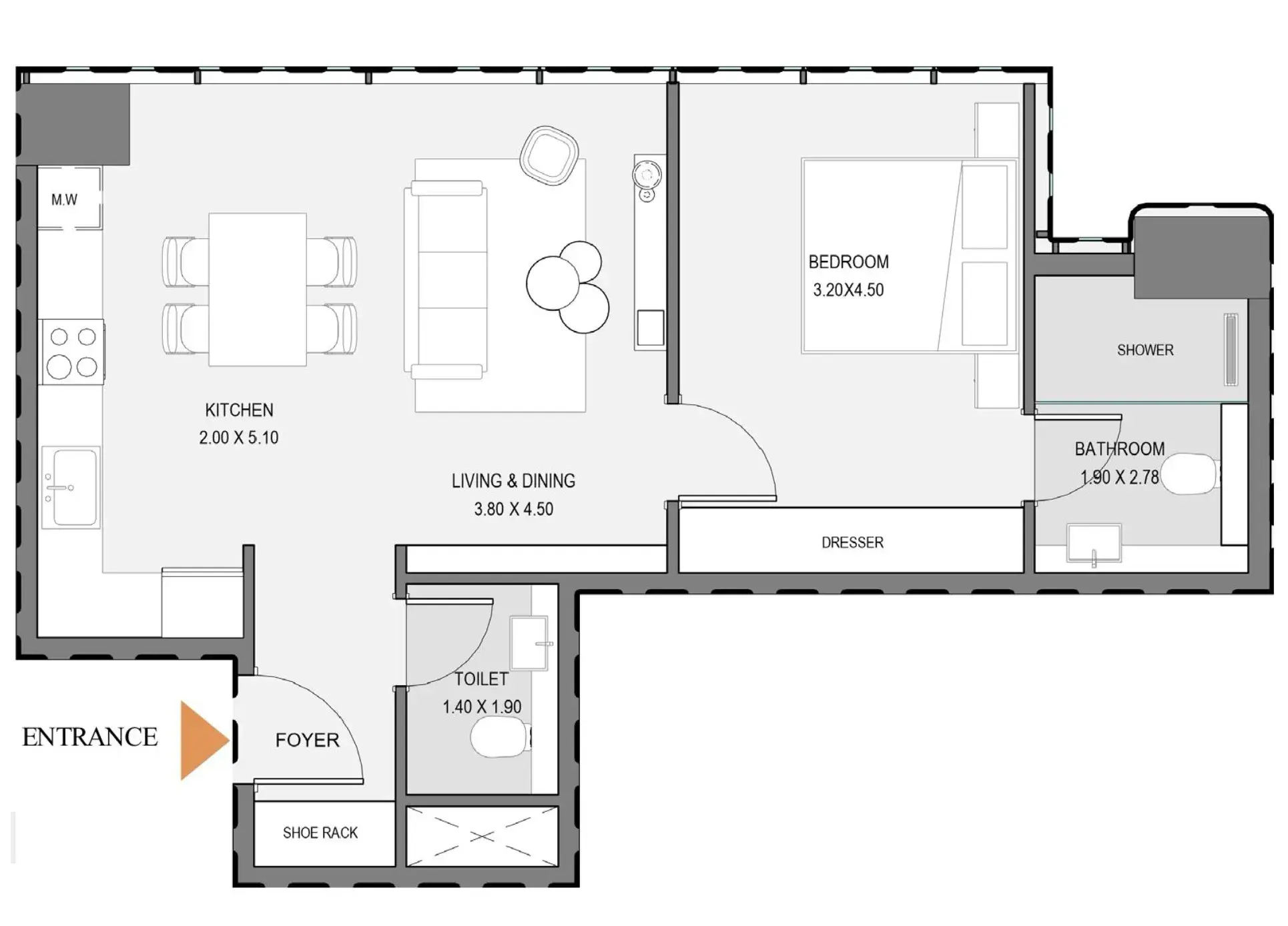 1 BR Typical Unit