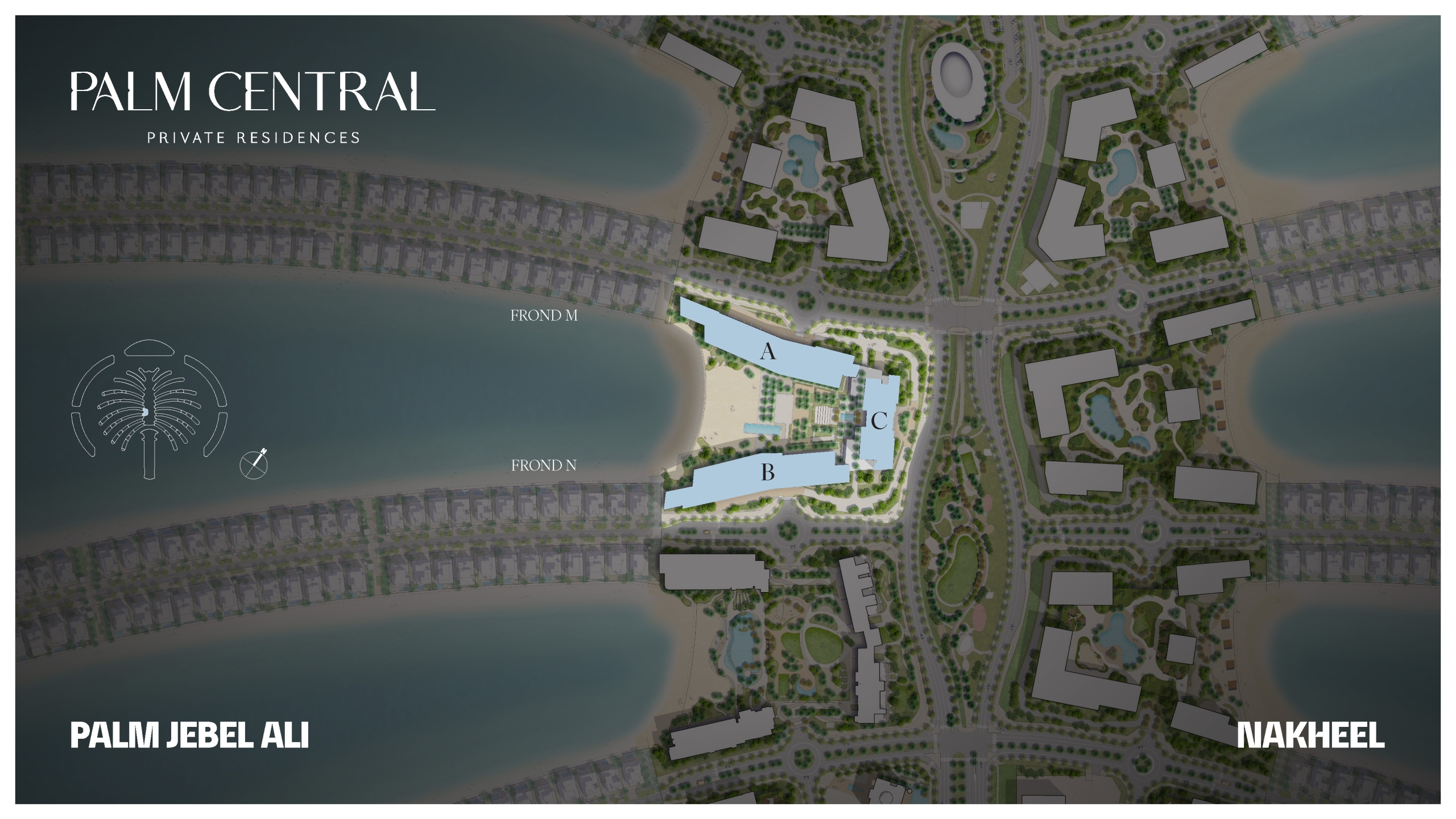 Palm Central masterplan — focused sheet