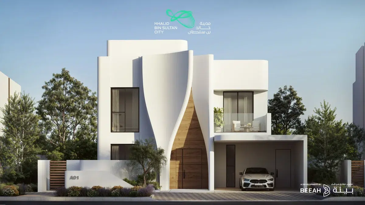 Modern villa exterior at Khalid Bin Sultan City