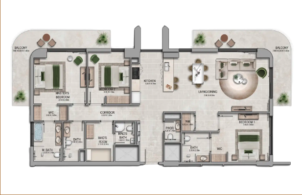 3-bedroom apartment 