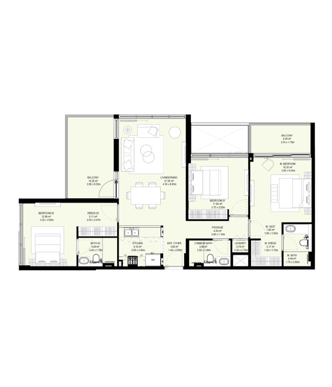 3-bedroom apartment