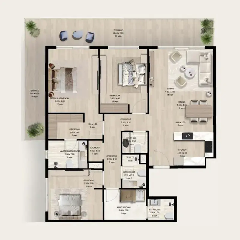 3 BR Typical Unit